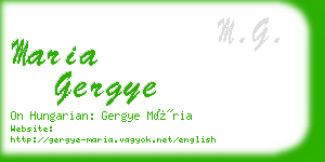 maria gergye business card